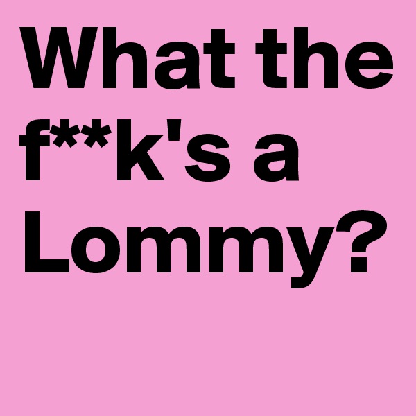 What the f**k's a Lommy?