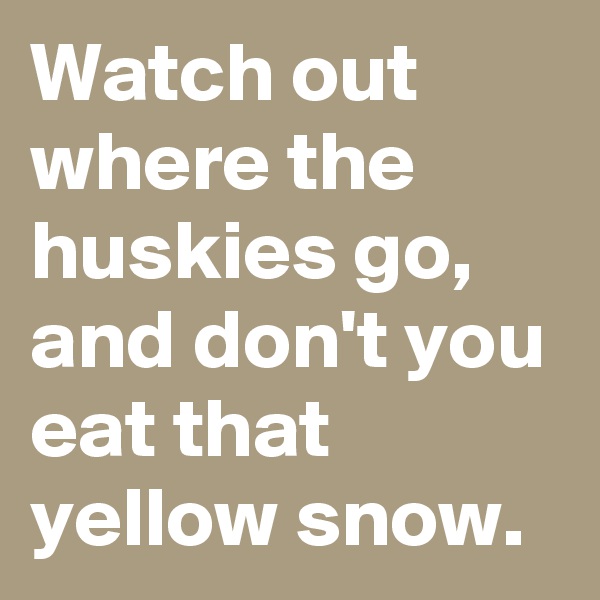 Watch out where the huskies go, and don't you eat that yellow snow.