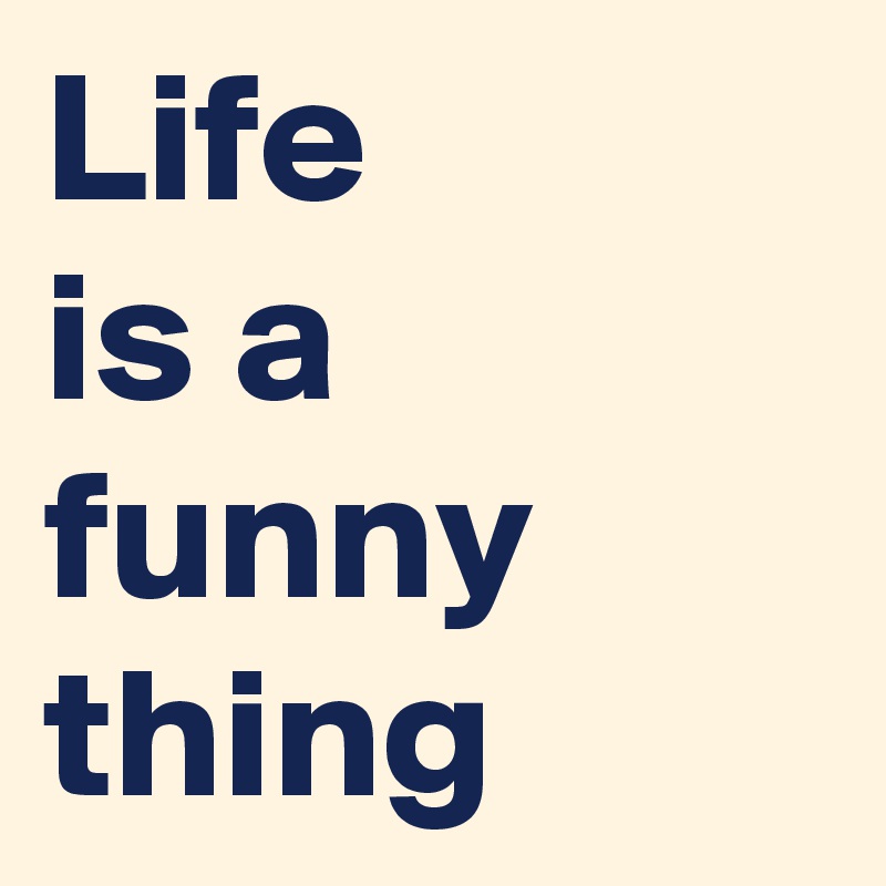 Life
is a funny thing