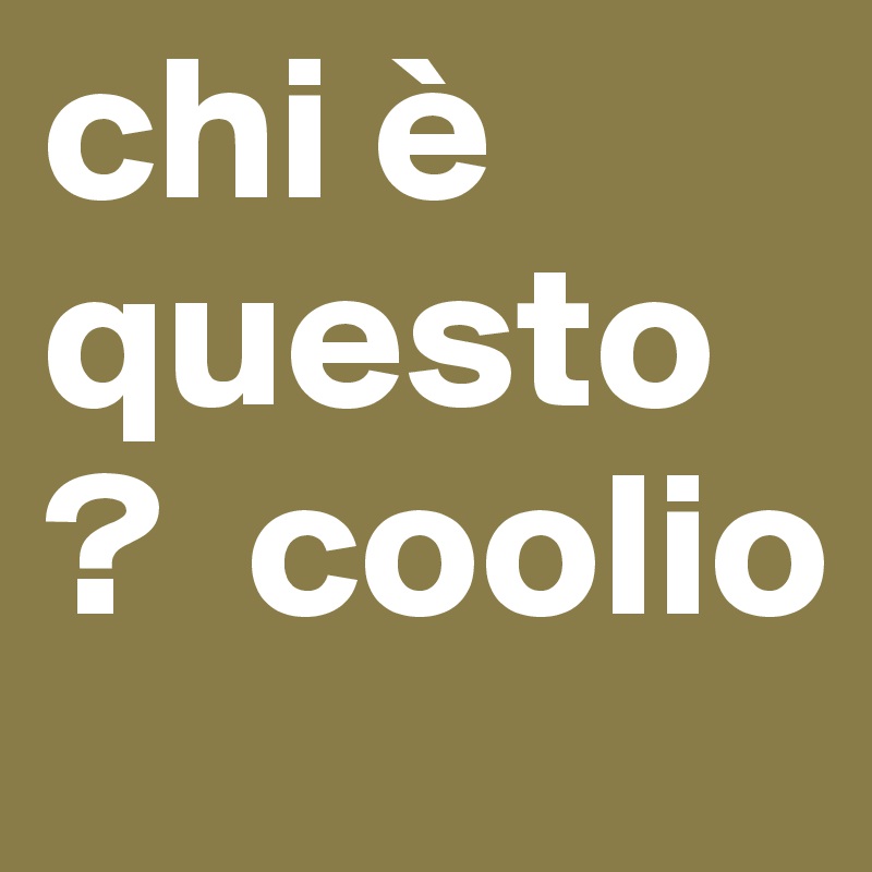 chi è questo?  coolio