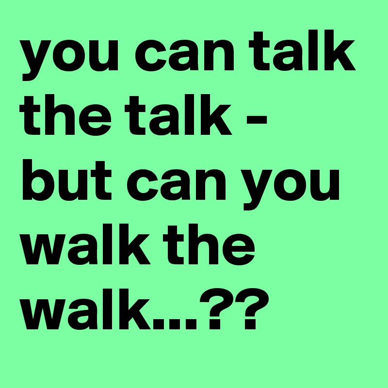 you can talk the talk but can you walk the walk meaning