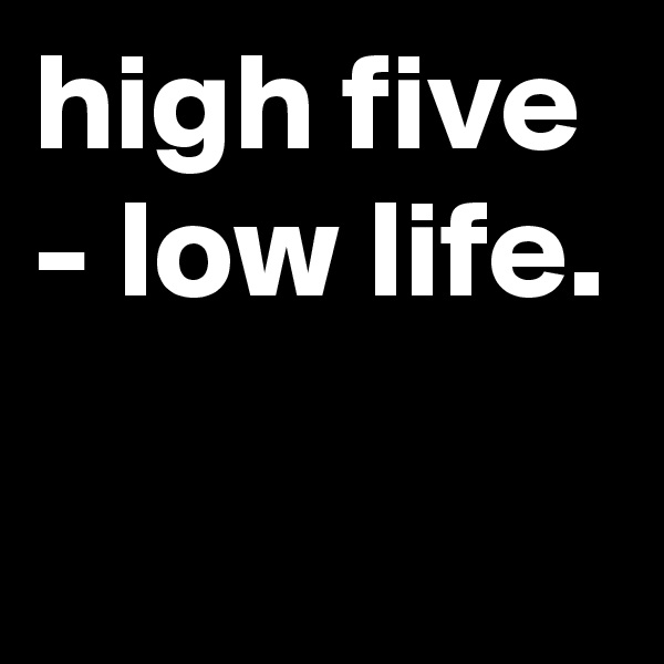 high five - low life.

