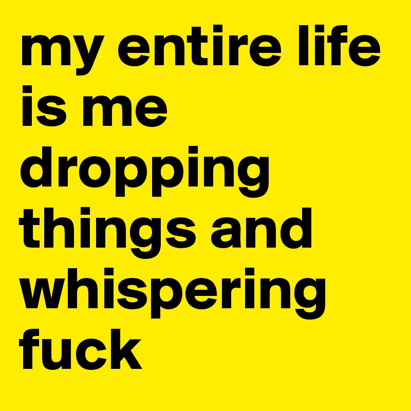 my entire life is me dropping things and whispering fuck