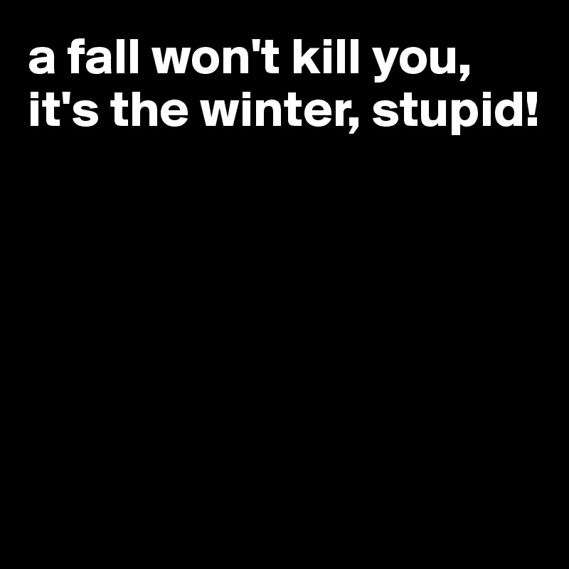 a fall won't kill you, it's the winter, stupid!







