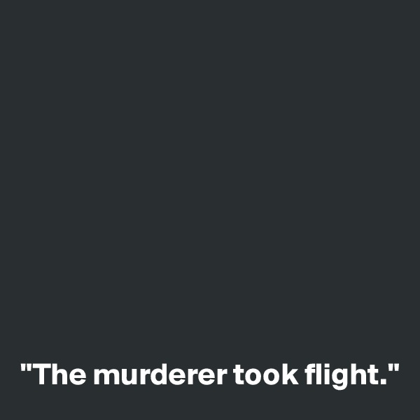 










"The murderer took flight."
