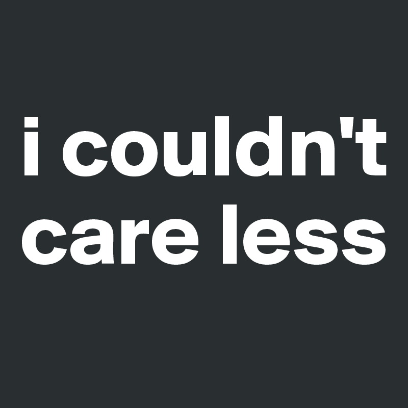 
i couldn't care less 
