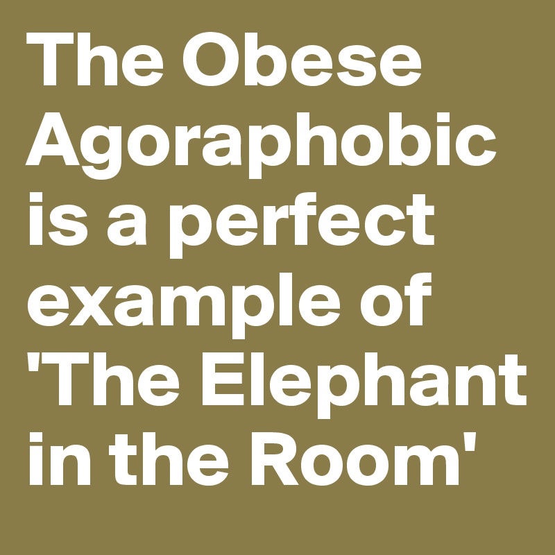 The Obese Agoraphobic is a perfect example of 'The Elephant in the Room'
