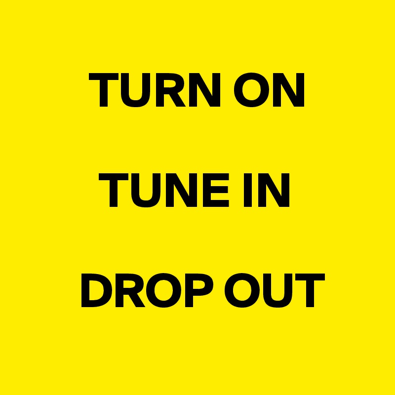 
       TURN ON

        TUNE IN

      DROP OUT
