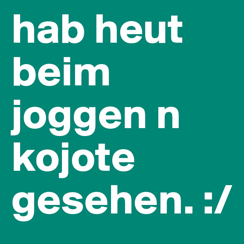 hab heut beim joggen n kojote gesehen. :/