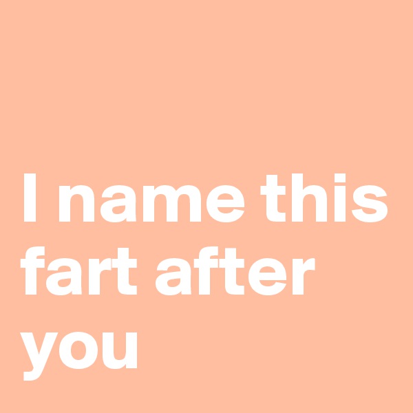

I name this fart after you