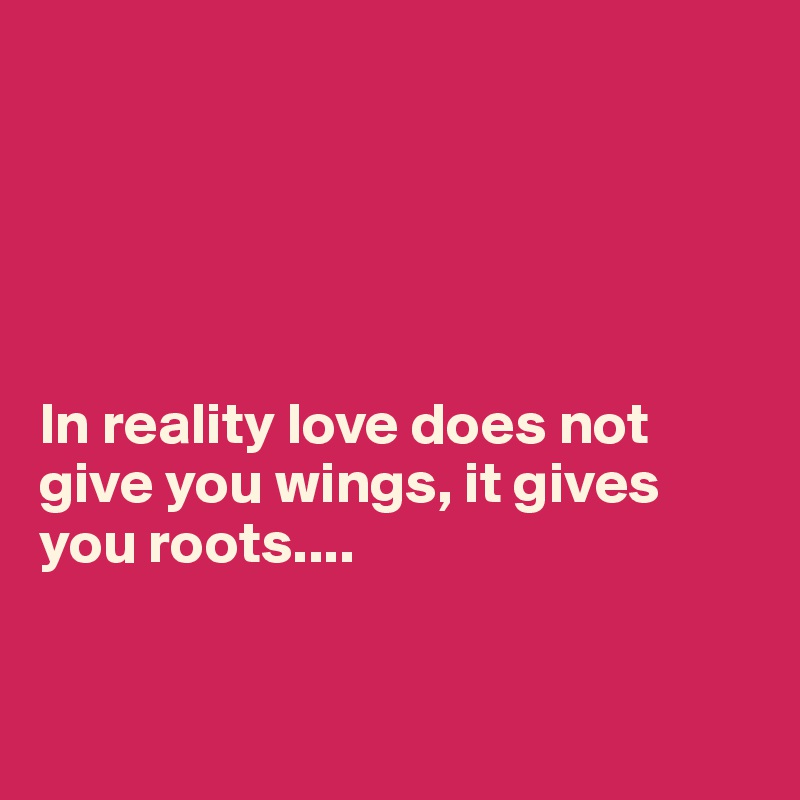 





In reality love does not give you wings, it gives you roots....


