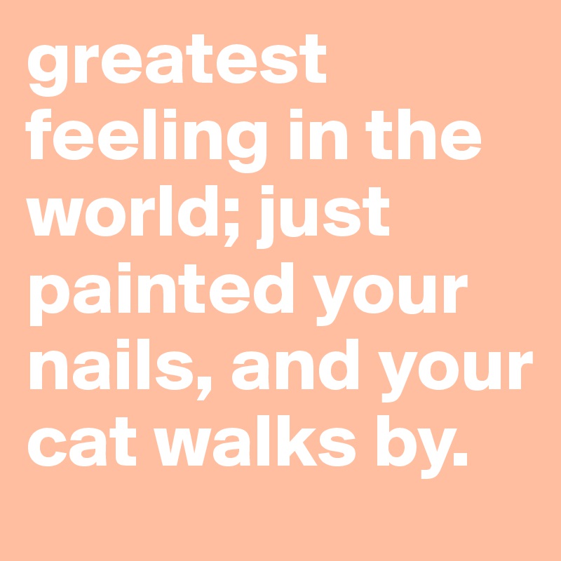 greatest feeling in the world; just painted your nails, and your cat walks by. 