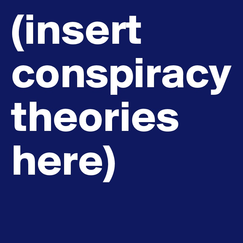 (insert
conspiracy 
theories 
here)