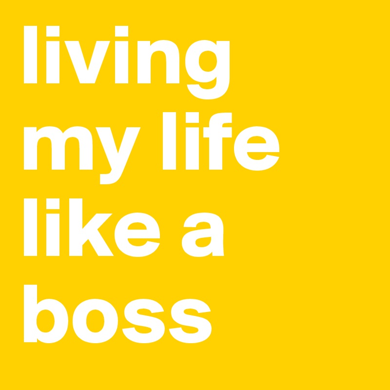 living my life like a boss