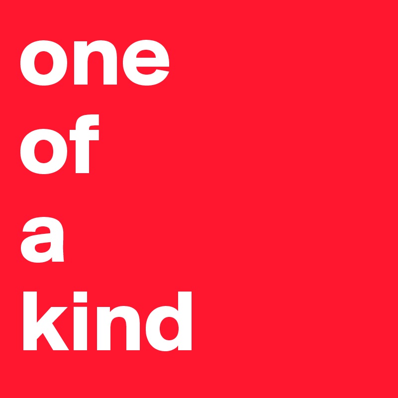 one
of
a
kind