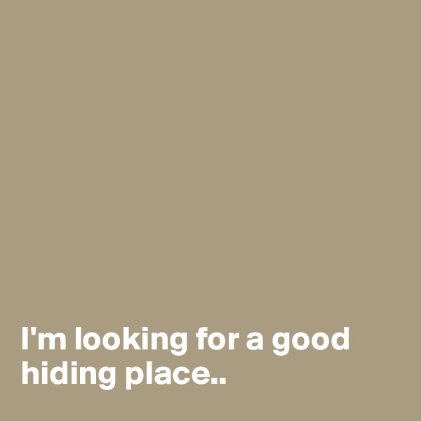 








I'm looking for a good hiding place..