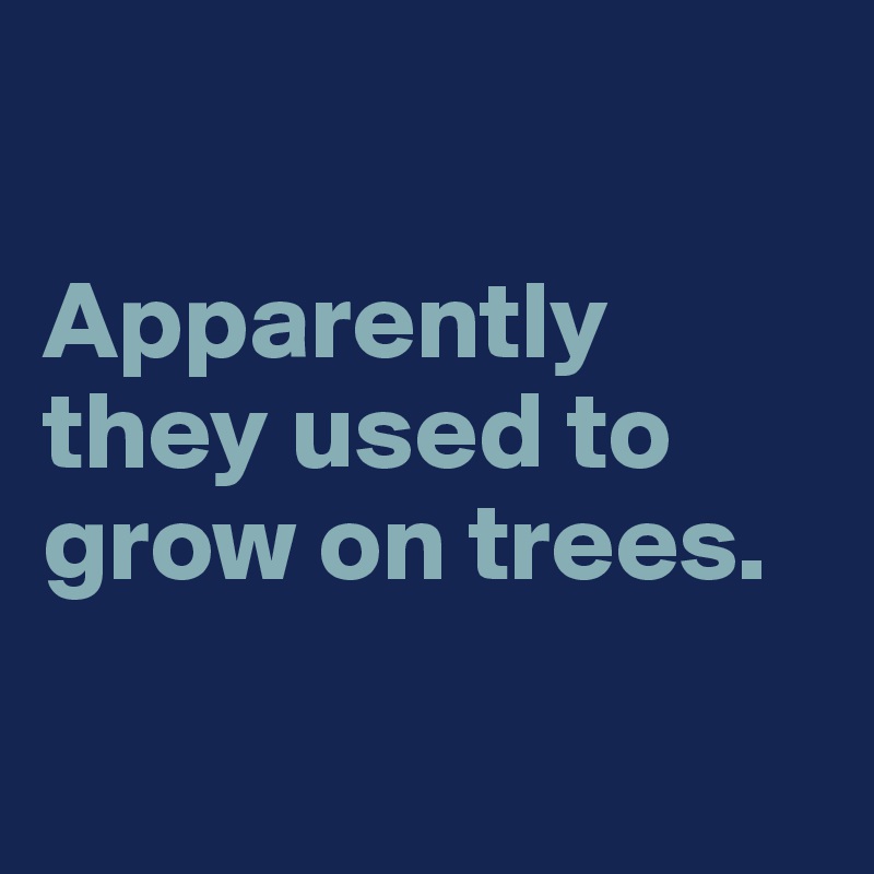 

Apparently they used to grow on trees.

