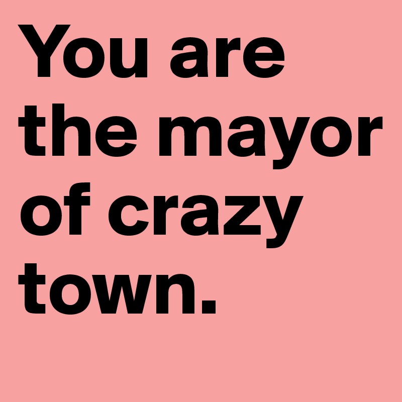 You are the mayor of crazy town. 