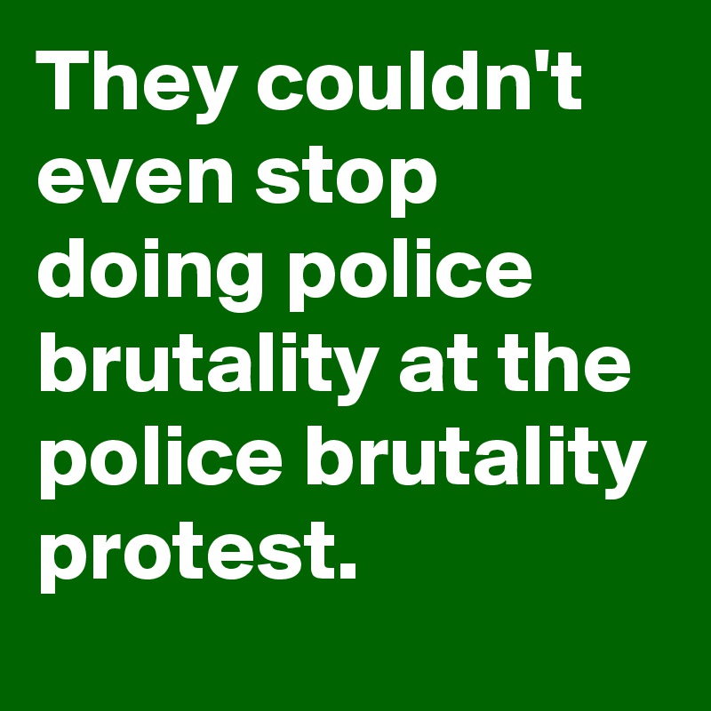 They couldn't even stop doing police brutality at the police brutality protest.