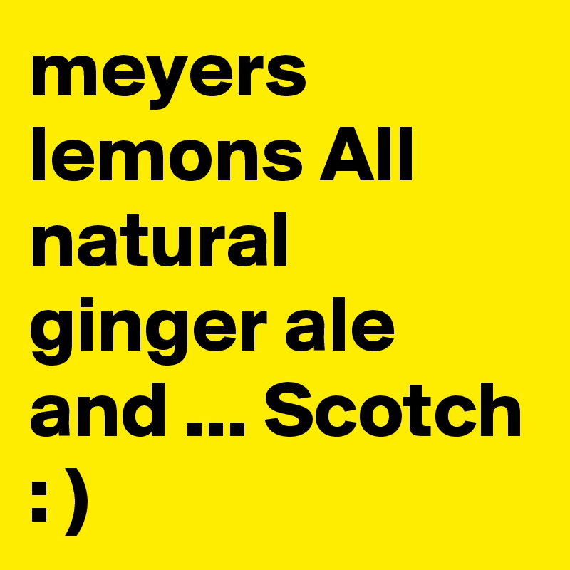 meyers lemons All natural ginger ale and ... Scotch : )