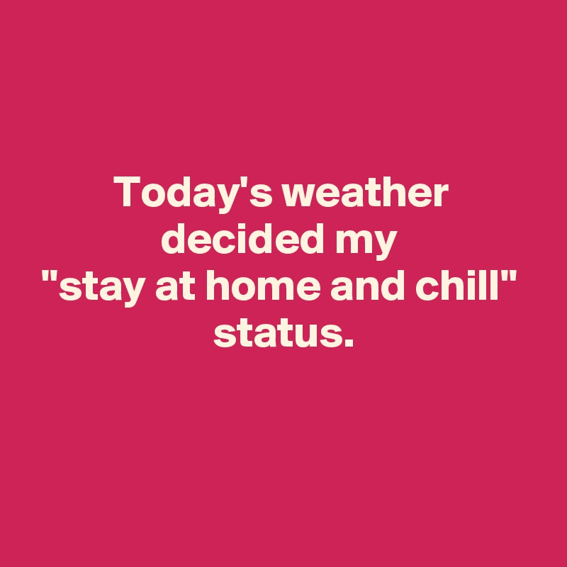 Today's weather decided my 