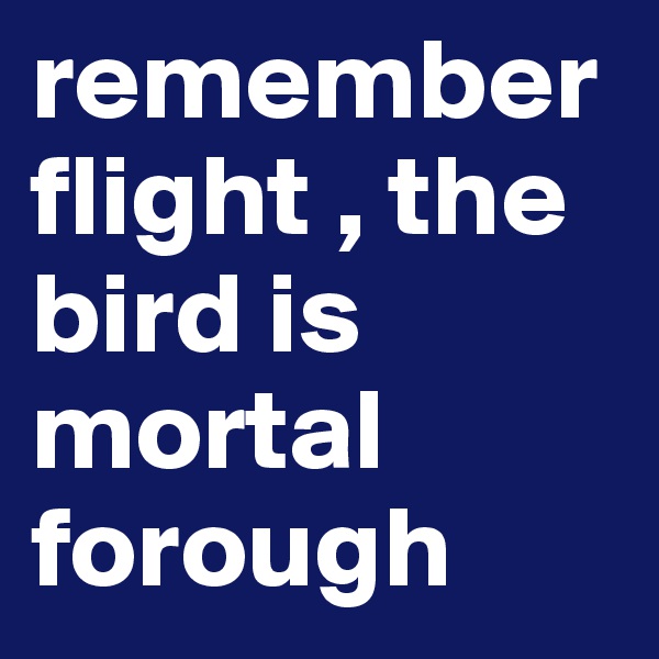 remember flight , the bird is mortal
forough
