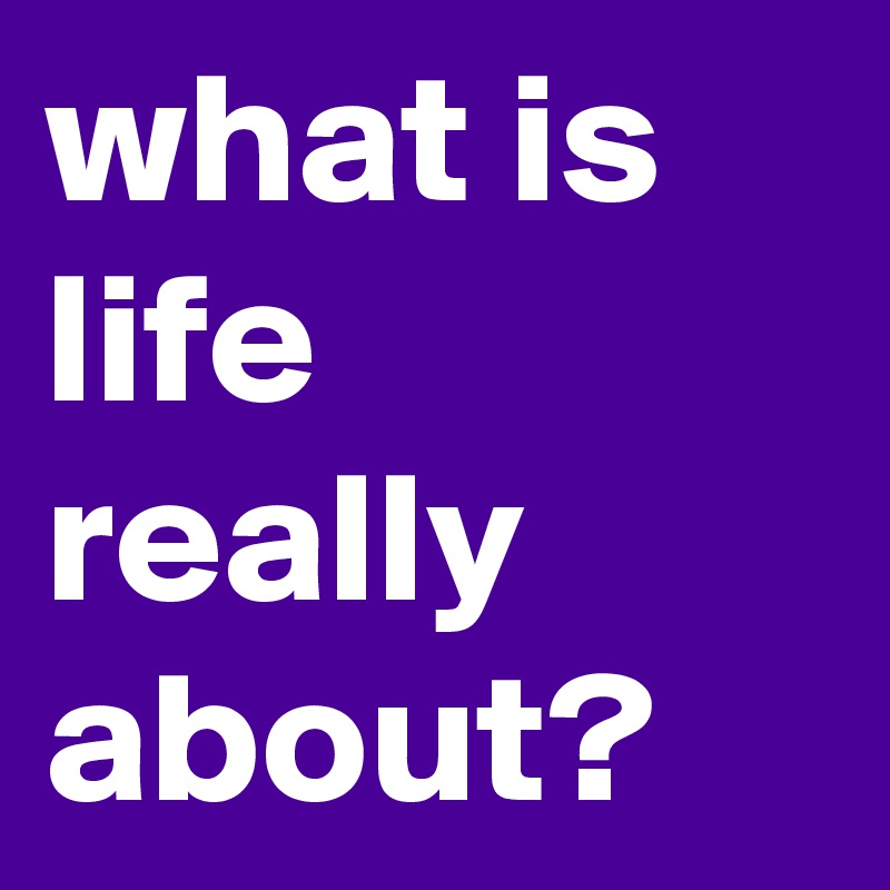 what is life really about?
