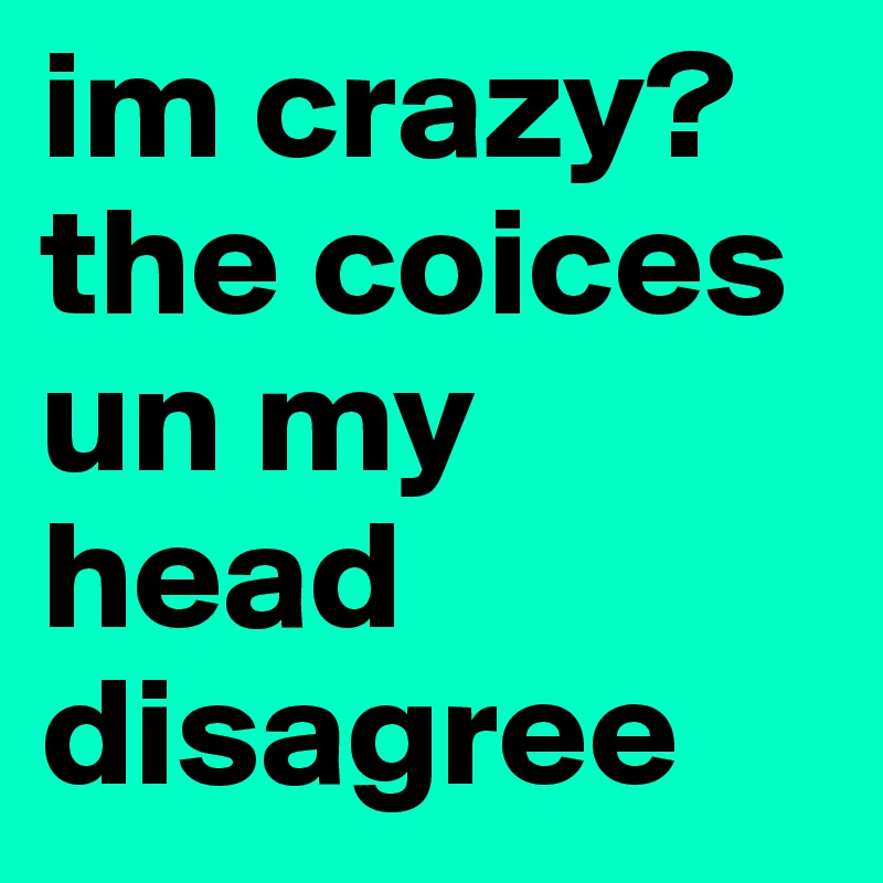 im crazy? the coices un my head disagree