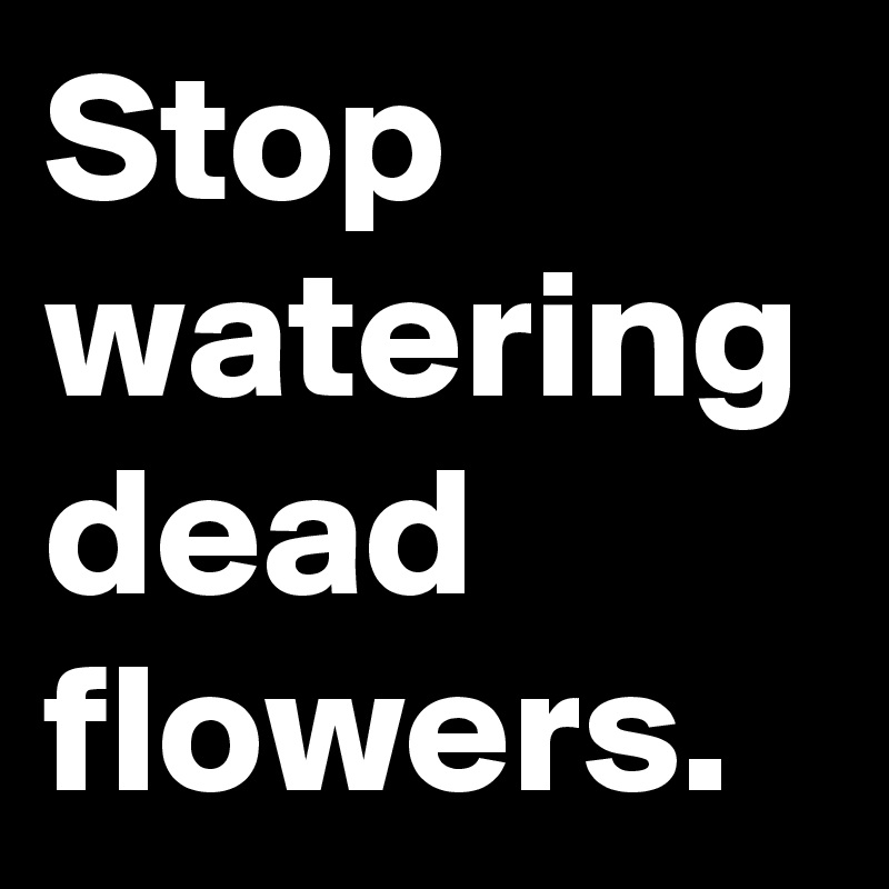 Stop watering dead flowers.