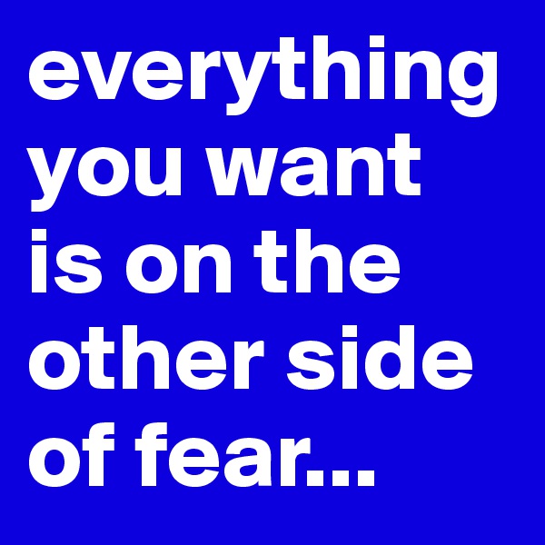 everything you want is on the other side of fear...