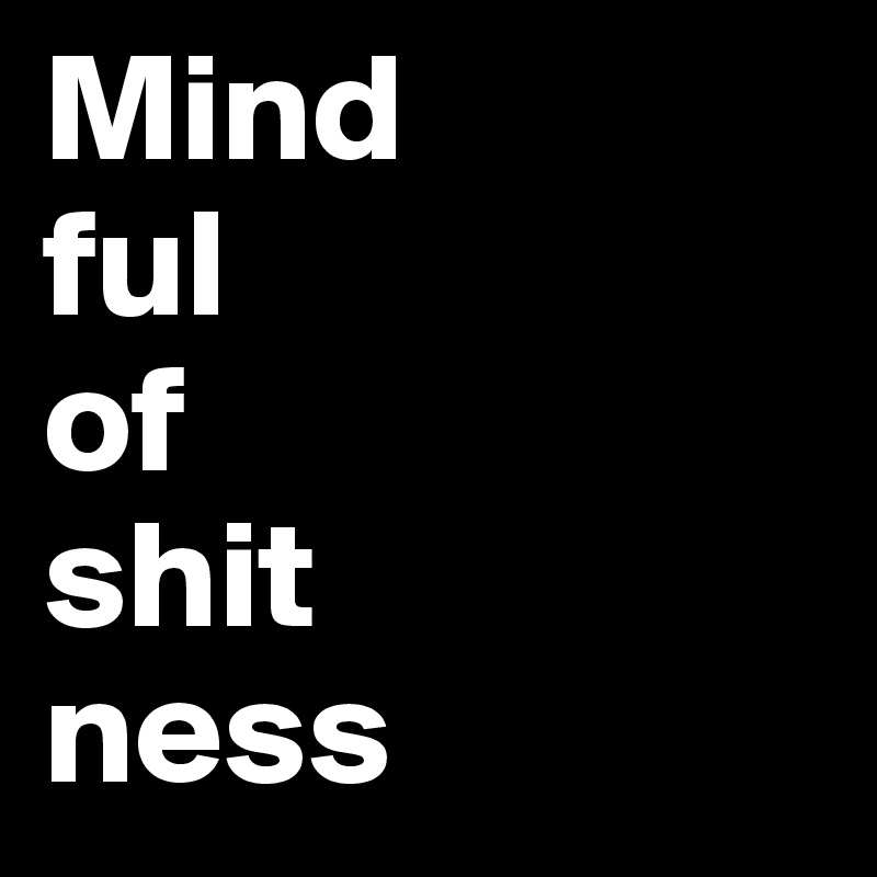 Mind
ful
of
shit
ness