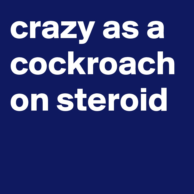 crazy as a cockroach on steroid