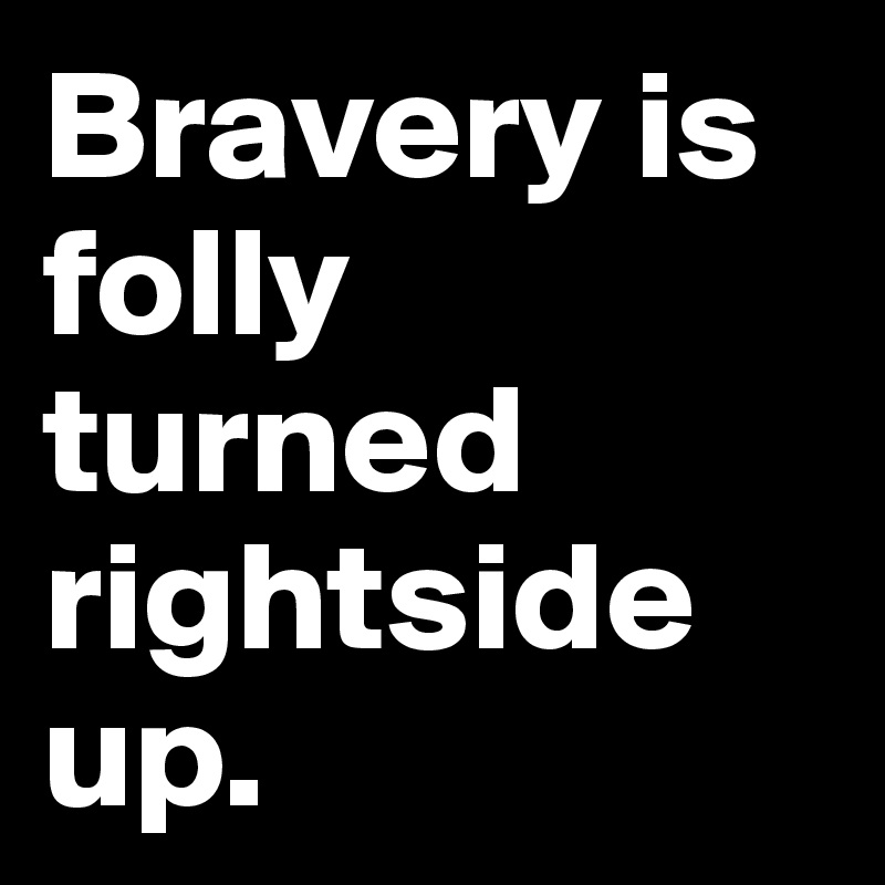 Bravery is folly turned rightside up.