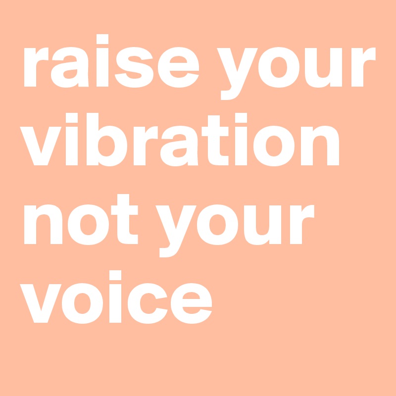 raise your vibration not your voice