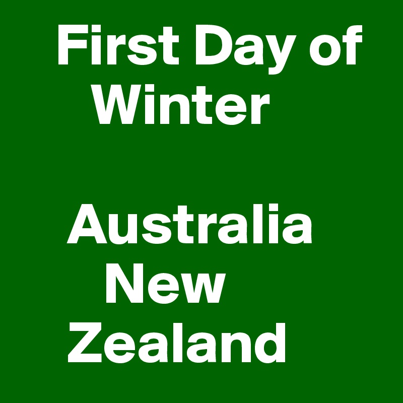 First Day of Winter Australia New Zealand Post by FrankF on Boldomatic