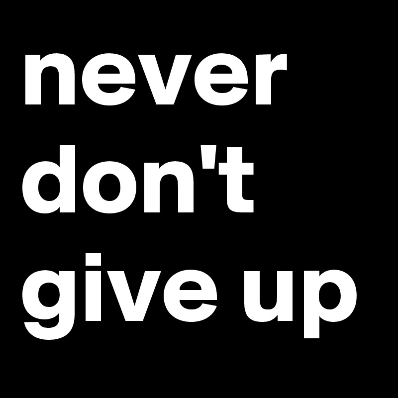 never don't give up