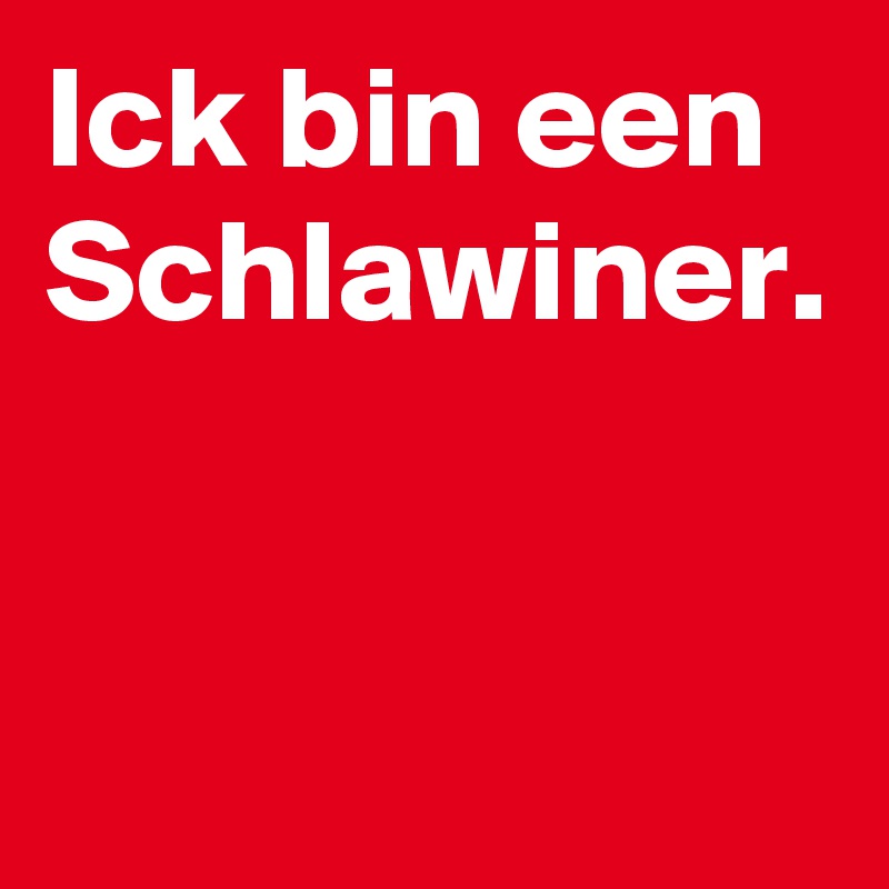 Ick bin een Schlawiner.
