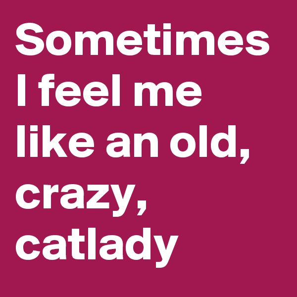 Sometimes I feel me like an old, crazy, catlady