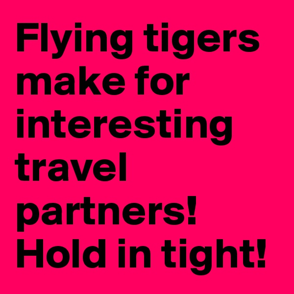 Flying tigers make for interesting travel partners! Hold in tight! 