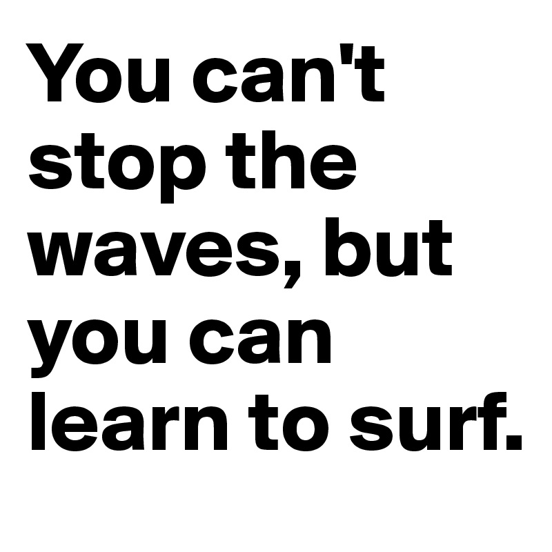 You can't stop the waves, but you can learn to surf.