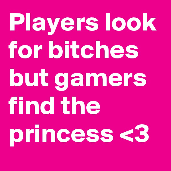 Players look for bitches but gamers find the princess <3