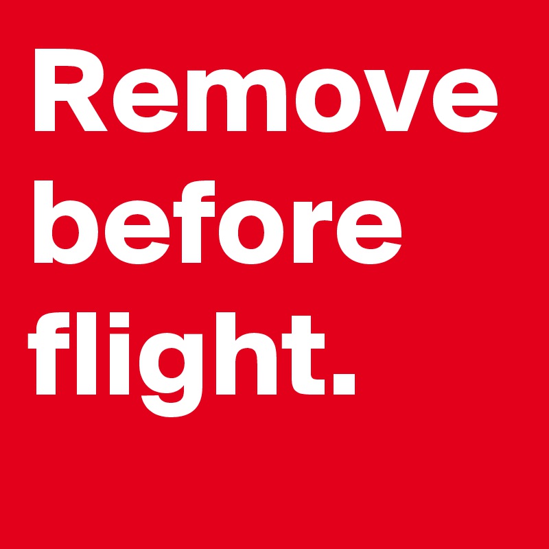 Remove before flight.