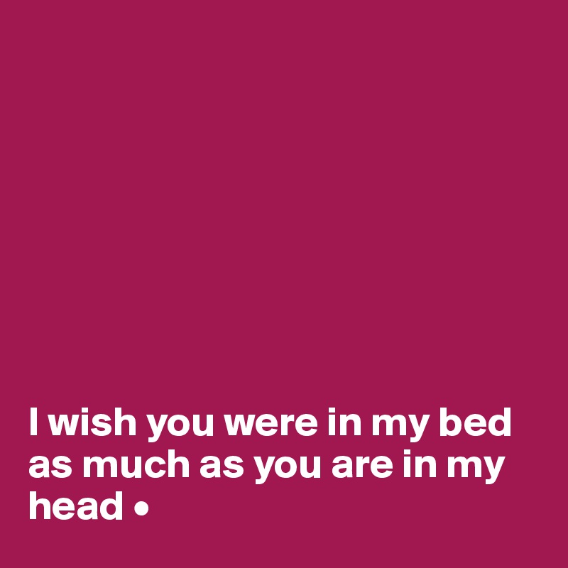 








I wish you were in my bed as much as you are in my head •