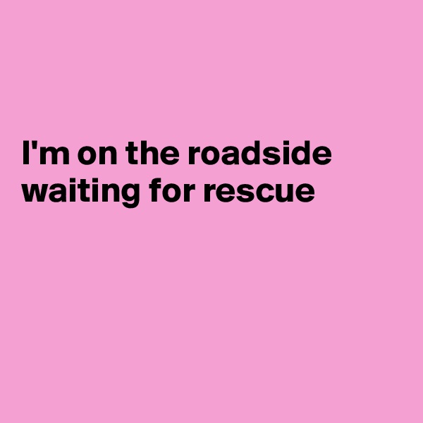 


I'm on the roadside
waiting for rescue 




