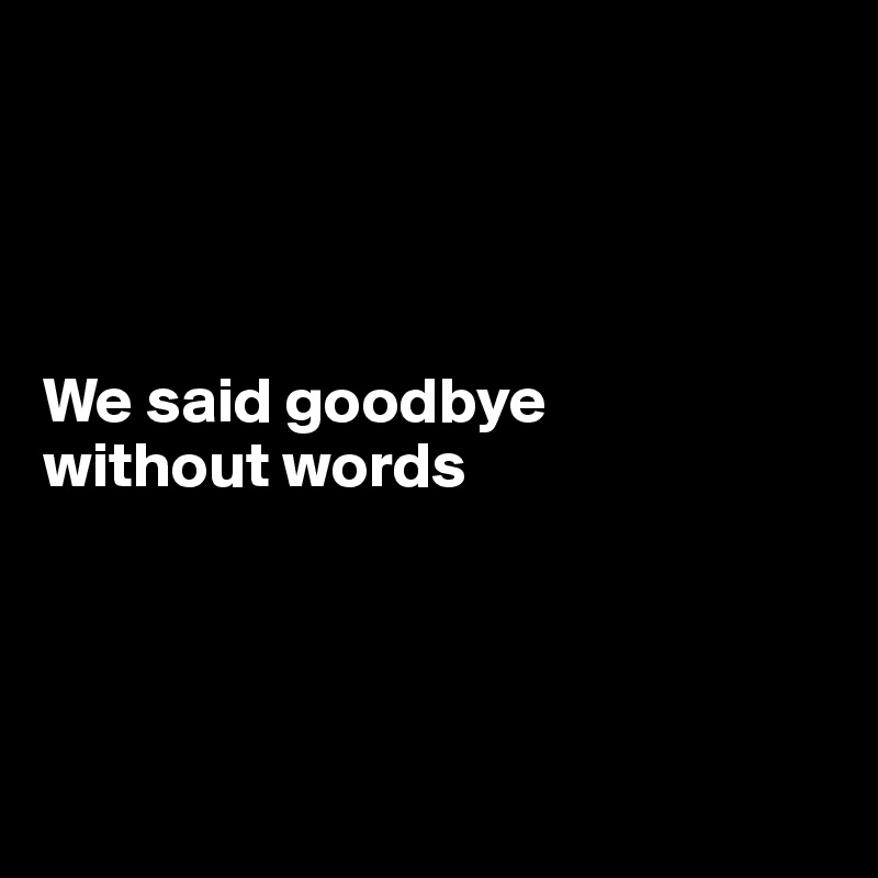 




We said goodbye 
without words




