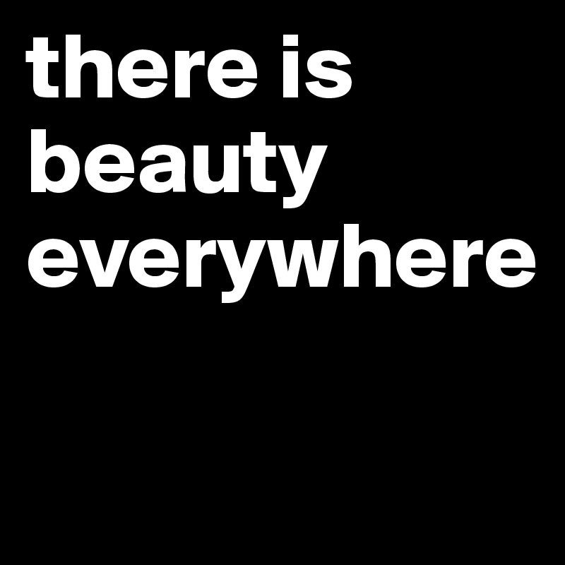 there is beauty everywhere

