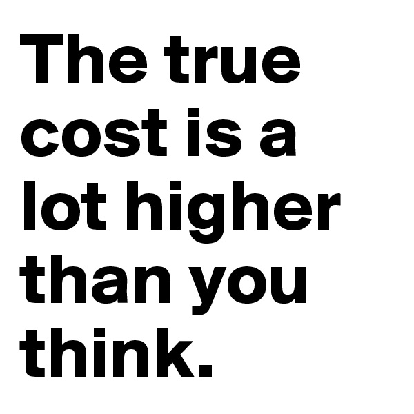 The true cost is a lot higher than you think.