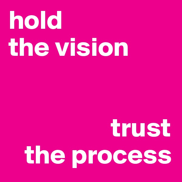 hold
the vision


                   trust
   the process