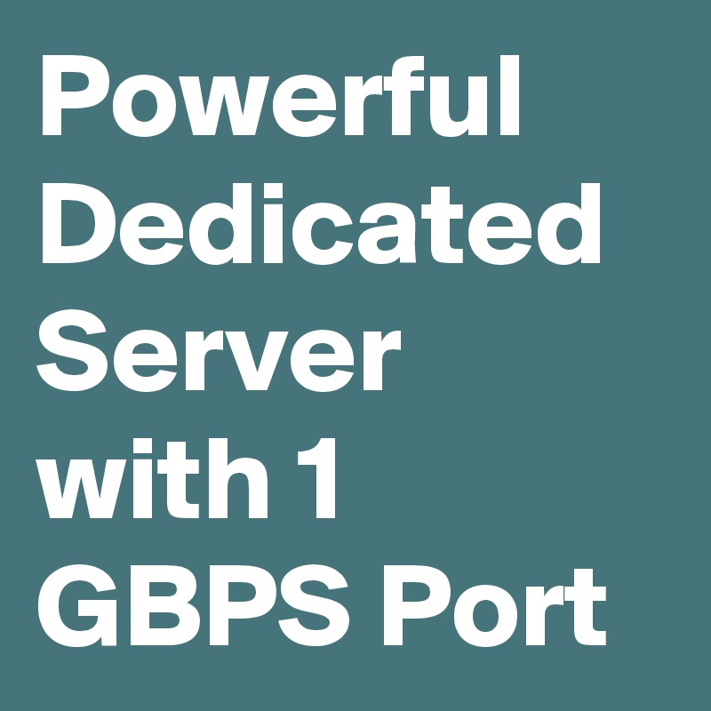 Powerful Dedicated Server with 1 GBPS Port