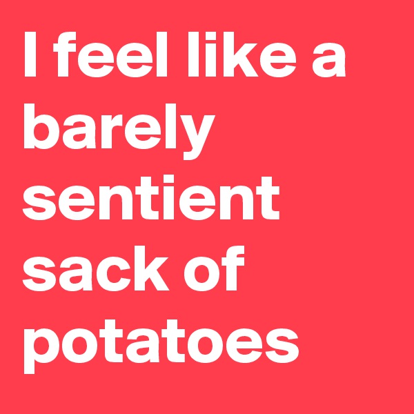 I feel like a barely sentient sack of potatoes